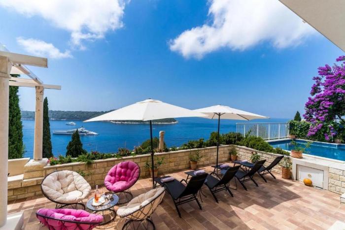 Antique Pearl of Dubrovnik Villa,Panoramic&Sea view with Pool