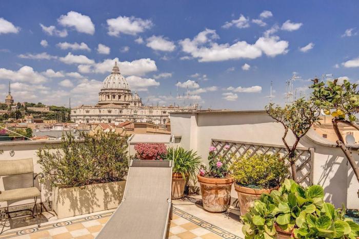 Attic with Terrace Overlooking St Peters Basilica