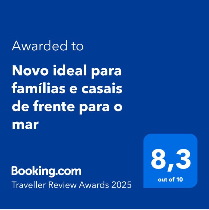 Novo ideal para famílias e casais de frente para o mar
