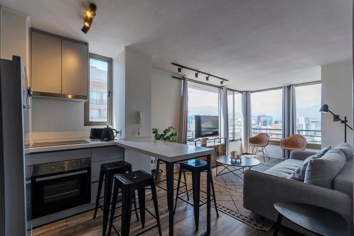 Vista a la cordillera y terraza en Las Condes