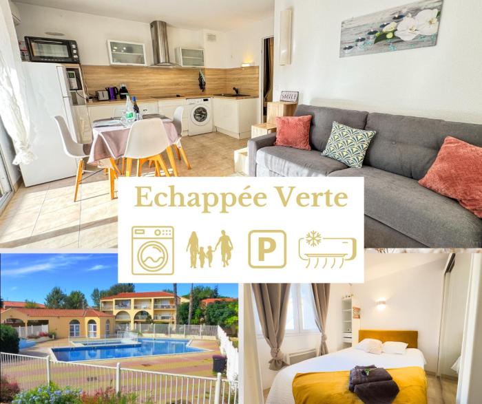 Léchappée verte - T2 - Confort -Piscine - Tennis- Parking - Climatisation - SudSéjourConciergerie