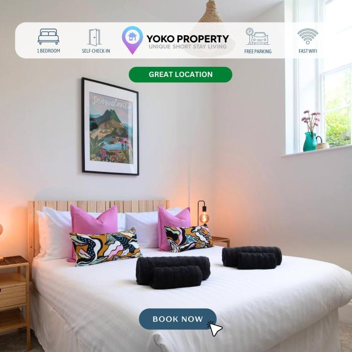 Stunning 1 Bedroom Apartment in a Converted Chapel - Free Parking, Smart TV, Fast WiFi and Self-Check-In by Yoko Property