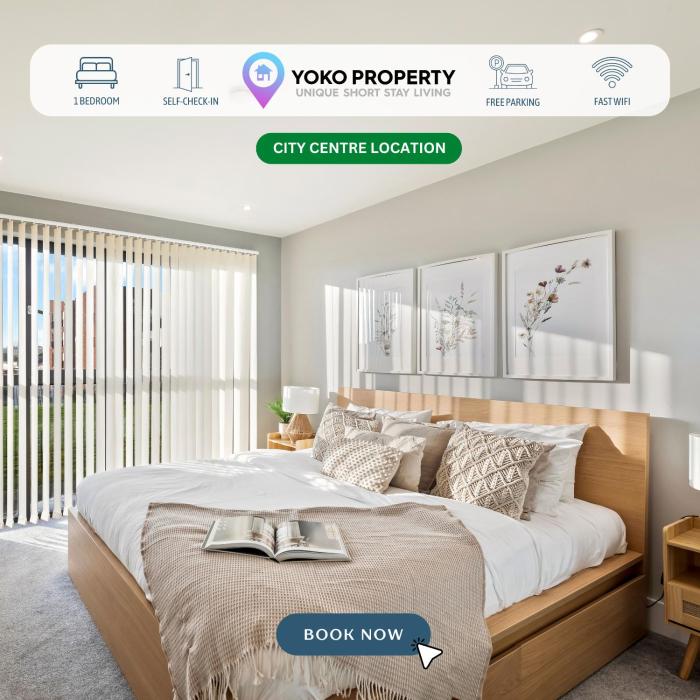 Beautiful Apartment in City Centre with Free Parking, Self-Check-In, Fast WiFi, Smart TV and Rooftop Terrace by Yoko Property