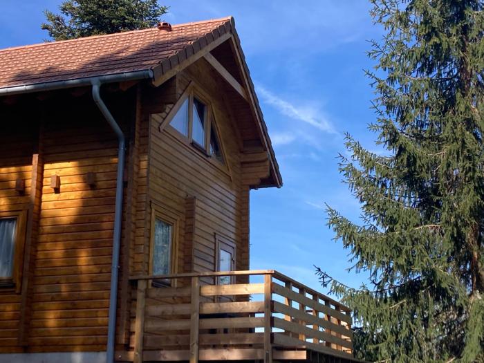 Chalet bois au calme, en lisière de forêt, balcons, sentiers balades Gérardmer & Alsace "Chalet Mon beau sapin"
