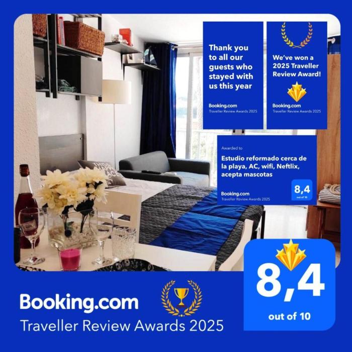 Calpe Miramar Studio 180m from Cala Calalga & 7 min from La Fossa Beach AC WiFi