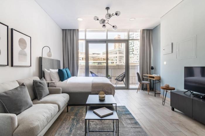 Silkhaus Vacation Homes elegant studio in the central DIFC with balcony and city views