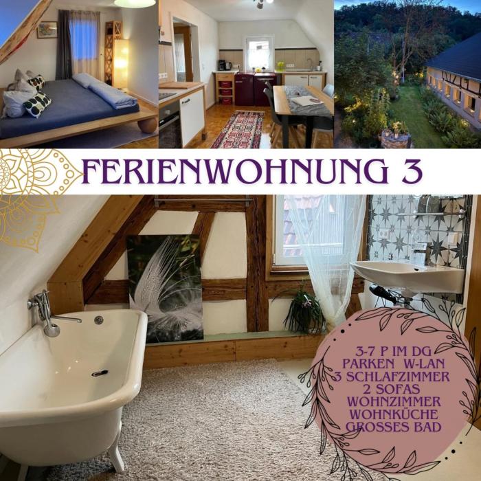 Ferieninrosengarten 1 Zi Appartement 190 cm Deckenhöhe ODER große 4 Zi DG WHG