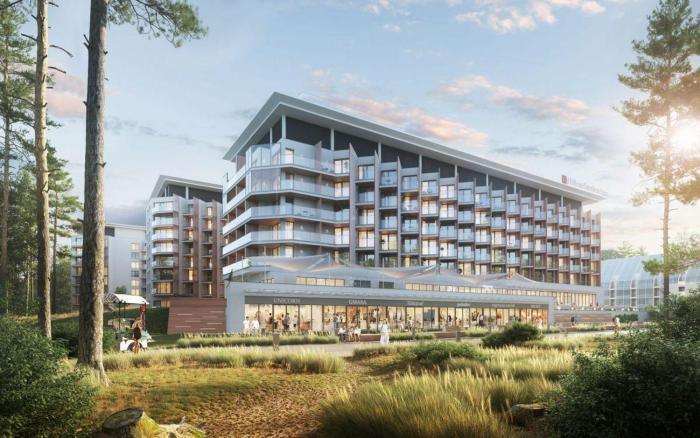 NOWY! Apartament Pinea113 z aneksem kuchennym, przy plaży, basen, sauna, garaż w cenie, 100m od głównej promenady