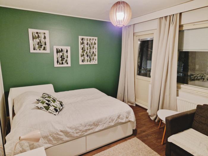 Green studio near city center, free Wi-Fi & parking