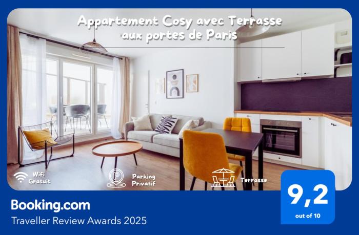 Appartement Cosy avec terrasse aux portes de Paris
