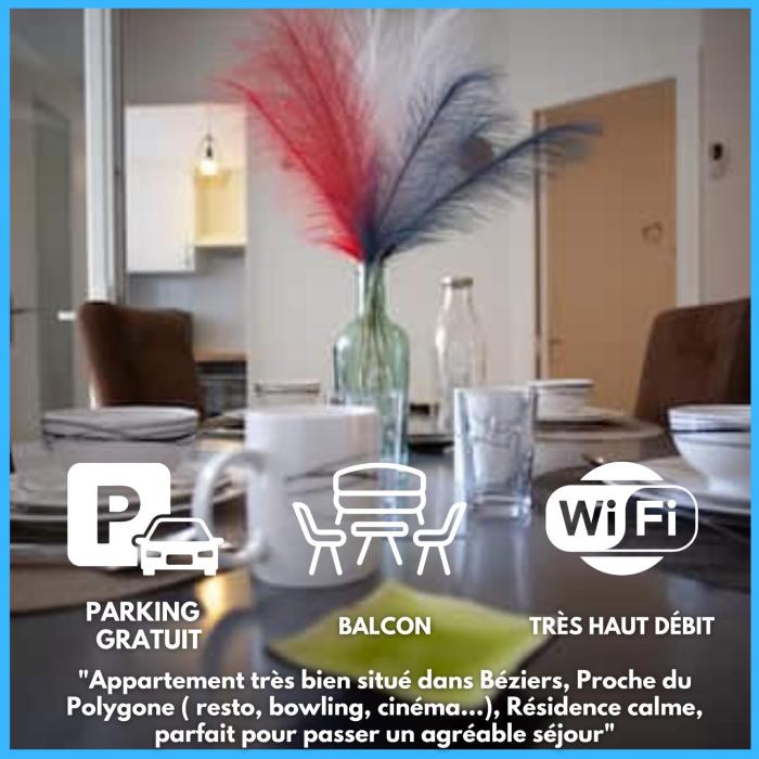 Le Cyprès - Appartement idéal pour vos vacances ou vos déplacements professionnels à Béziers