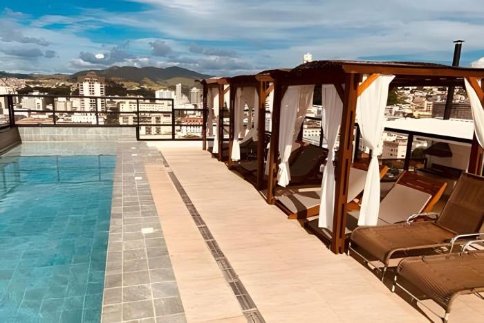 Flat moderno com ar condicionado Edifício novo com área de Lazer completa e a poucos passos do calçadão Faça tudo a pé