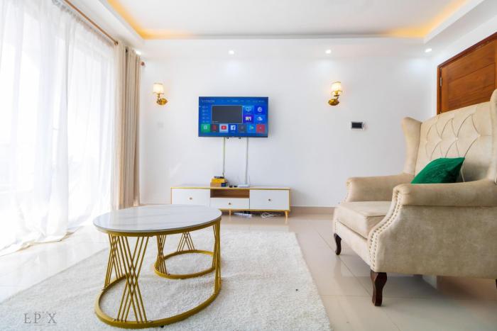 luxurious fully furnished two bedroom apartment with swimming fully equipped gym ample parking space children playing ground and a relaxing rooftop with amazing city views