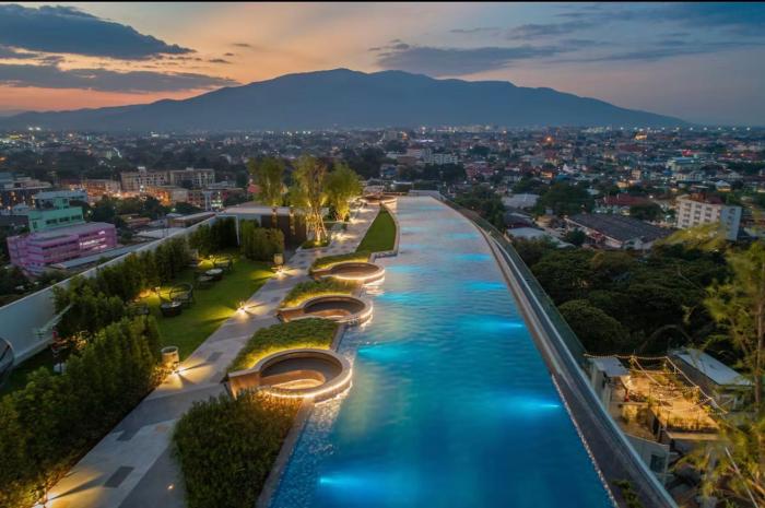 The Astra Sky River Chiang Mai 三卧两卫宜居6人 无边泳池 热水浴缸 乳胶床垫