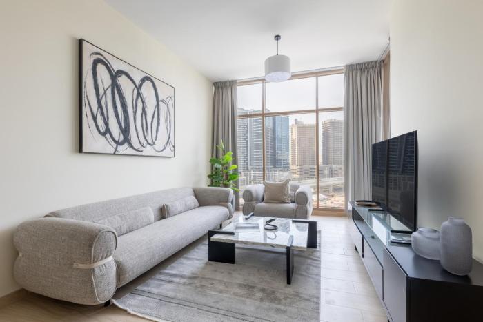 Canal View, Partial Burj Khalifa View