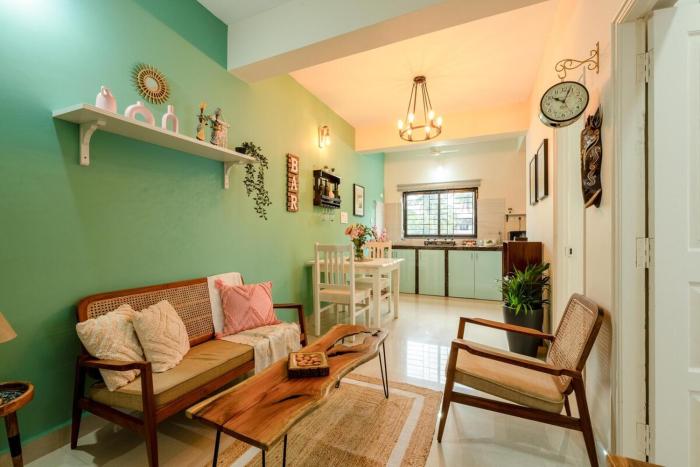 Sage Blush Cozy2BHK in Siolim by Lazy Daze Stays