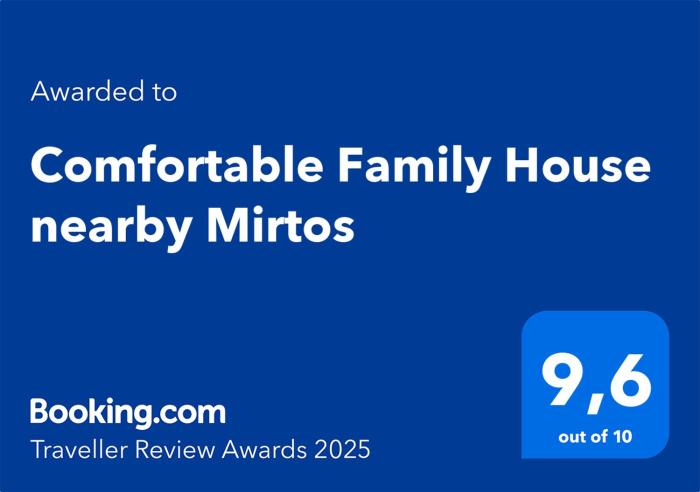 Comfortable Family House nearby Mirtos