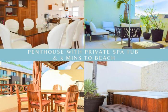 Spacious PH Private Spa Tub BBQ 3 mins to Beach