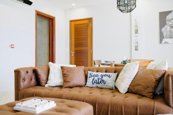 A two bedroom house with an ocean view