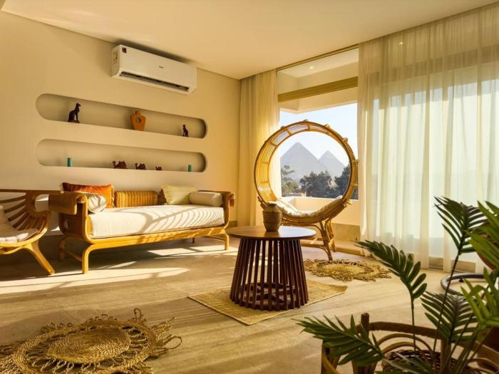 Ancient Bohemian Khan Memphis Oasis Pyramids view