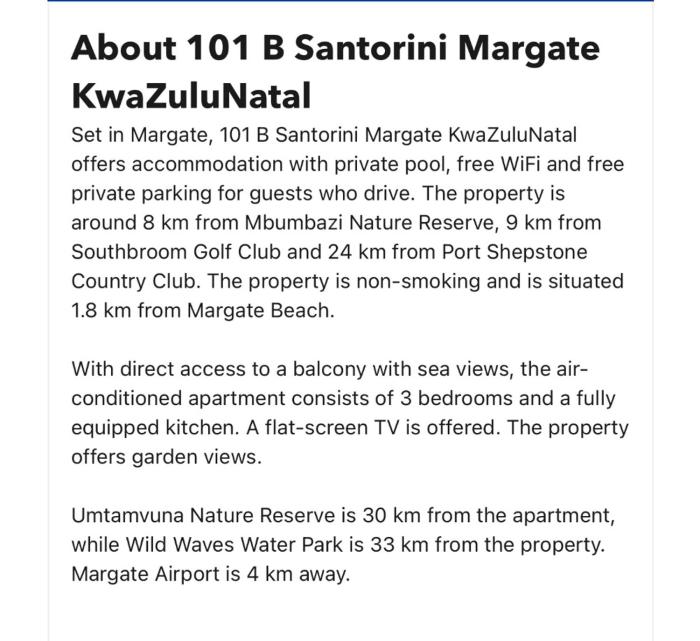NEW 101B Santorini , Margate Lawrence place