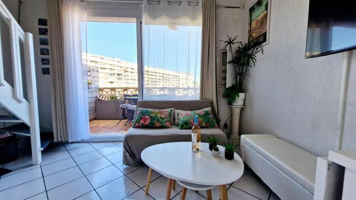 Le Chrystina - T2 au port avec terrasse vue mer - Parking WIFI clim