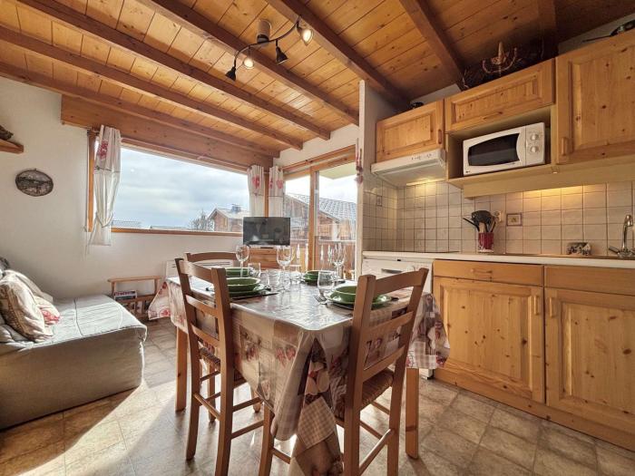 Appartement au pied des pistes avec terrasse, parking privé, casier à skis, proche commerces - FR-1-595-75