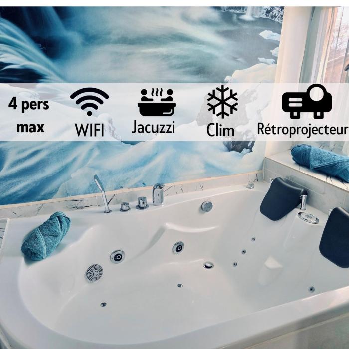 LOVE ROOM - Jacuzzi, Wifi, Clim, Rétroprojecteur