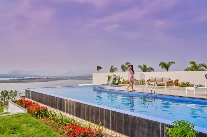 SaffronStays Sol Crest - 4BR twin villas by Mukane Dam, 2 infinity pools, lawns, gazebo bar, perfect for events