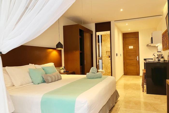 Central Playa del Carmen Master Suite with rooftop pool and gym WiFi free parking near beach