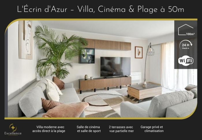 LÉcrin dAzur – Villa, Cinéma & Plage à 50m