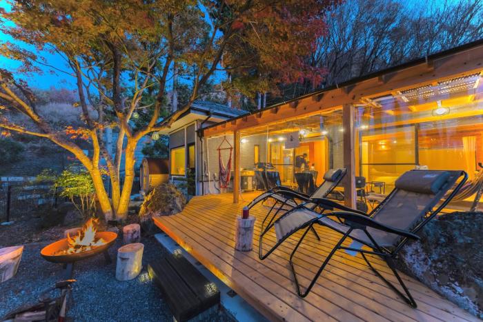 修善寺テラスヴィラ 富士山ビューのプライベートヴィラ バレルサウナ付