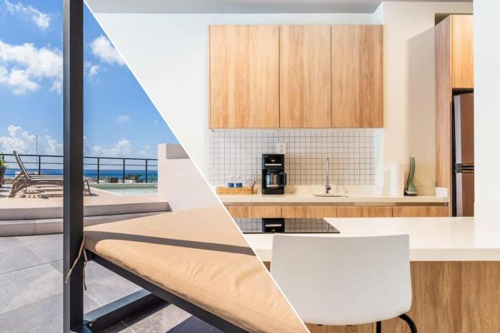 Luxury 1BR, 200m from the beach Rooftop Ocean View