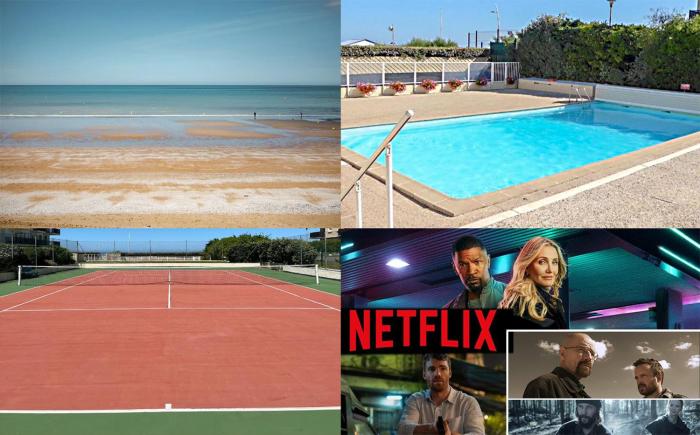 Beau studio avec accès plage, jardin, piscine, tennis, vélos, Netflix