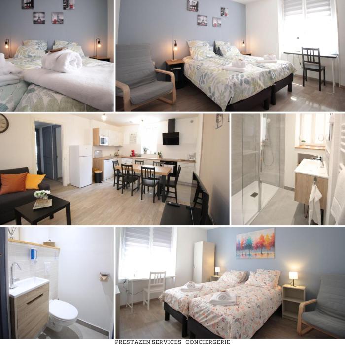 Les loges de Véro - RDC - Entièrement climatisé - Parking privé - Garage vélo moto - Rénové en 2025 - Classé 3 étoiles - 5 couchages - 2 ch - 1 canapé conv - WIFI - Boulangerie, petite restauration et restaurant à prox - À 5 mn du centre 