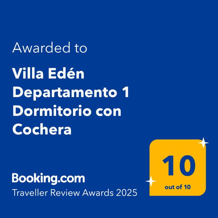 Villa Edén Departamento 1 Dormitorio con Cochera
