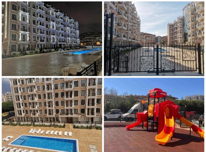 SWETI WLAS Premium Ferienwohnung Polarstar Beach Luxury Apartment 150 m zum Strand Pool 1 Balkon Meeresblick Google TV bis zu 4 Personen