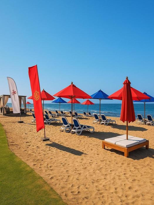 Beachfront Chalet in Porto Said with Pool Gar