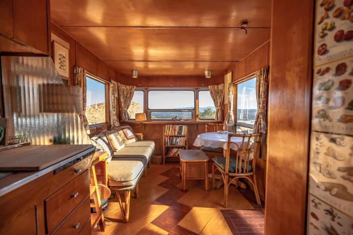 Vintage Glamping Travel Trailer with Views of San Fernando Valley near Los Angeles, California
