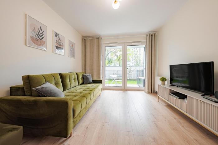 Hello Apartments Sea Salt Gdansk z ogrodkiem i prywatnym miejscem postojowym