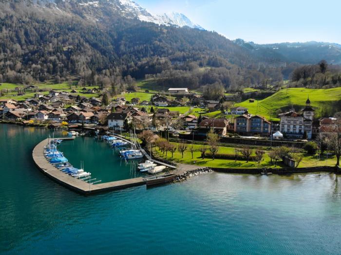 Family room with kitchen by Interlaken