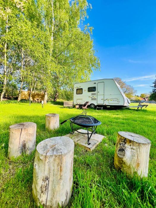 Karavan v březovém háječku