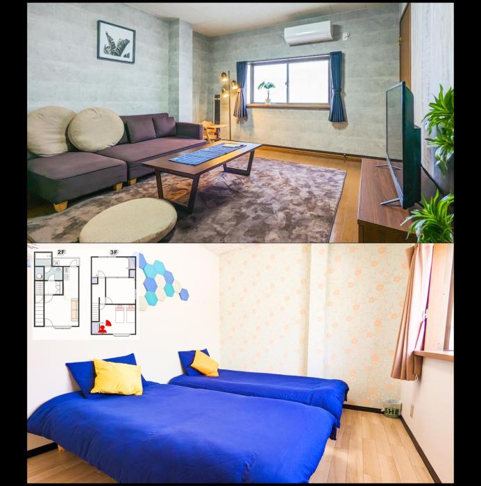 3 Bedrooms & LivingRoom! Direct KIX & Namba & Umeda access! DoumoTengachaya DT02