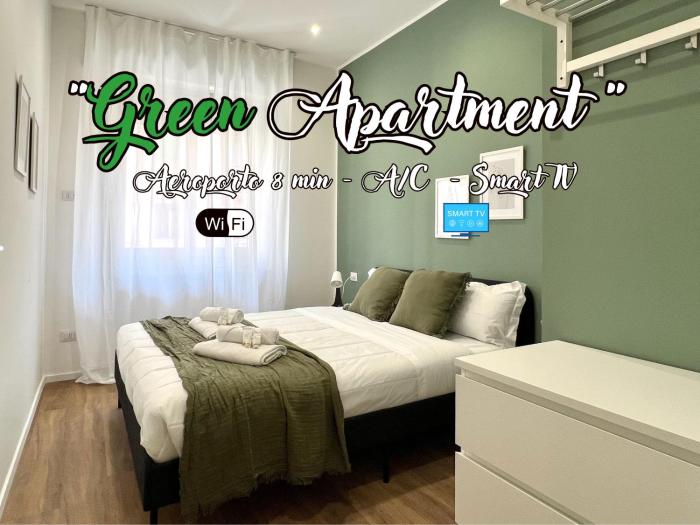 Green Apartment - Airport 8 min - AC - Smart TV