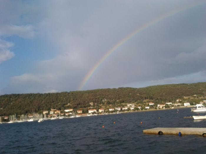 Apartments Vidas at sea with pier