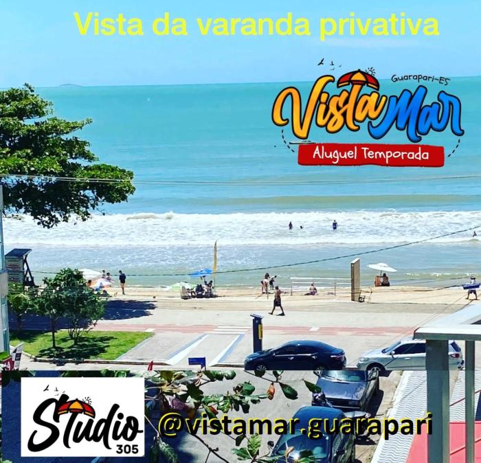 Studio 305 - Praia do Morro Guarapari ES - prédio frente Mar - varanda com vista mar - elevador - atravessou a avenida, ja esta na Praia - internet - SEM vaga ou VER Disponibilidade da garagem