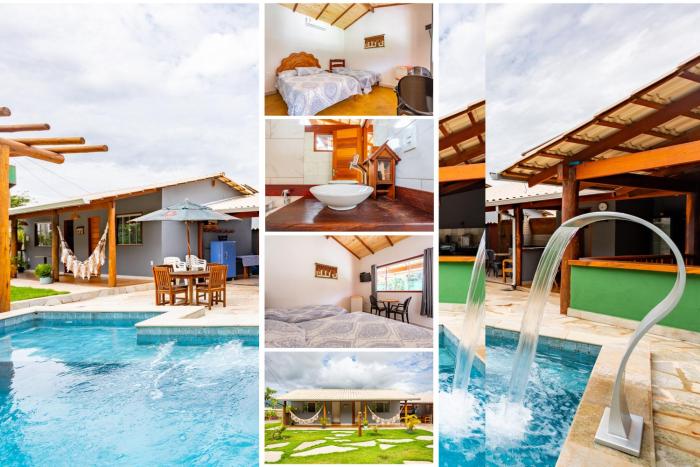 Espaço inteiro:piscina aquecimento solar,2 suítes