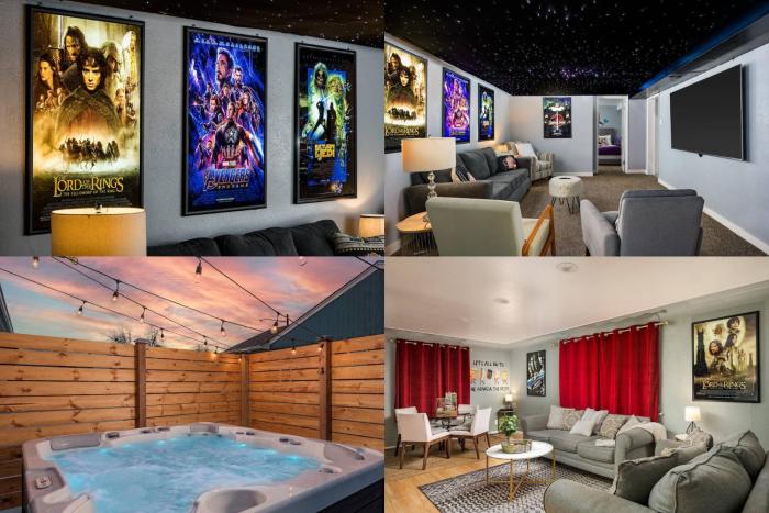 Movie Theater + Hot Tub | Game Yard | Sleeps 10!