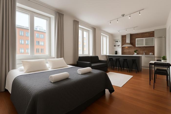 City Home Finland Ratina - Spacious Studio with Own SAUNA and Great Location Next to Uros Live Arena