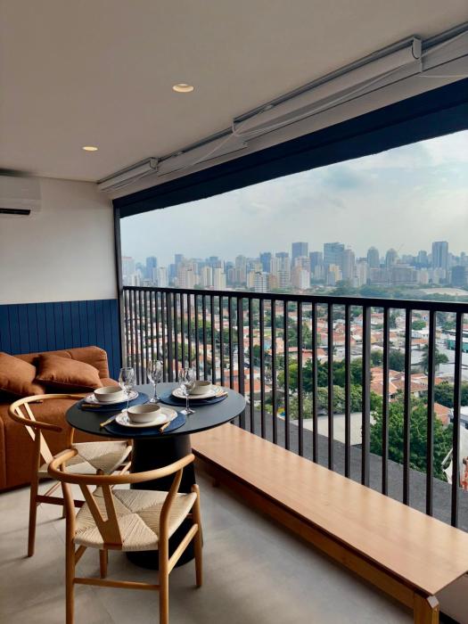 Studio com Vista, 4 pessoas, próximo à Faria Lima & Congonhas